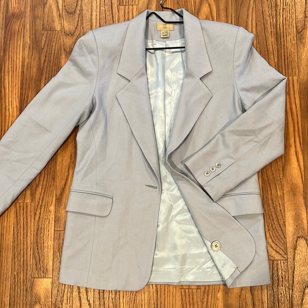 NORDSTROM dusty blue structured blazer, lined.
